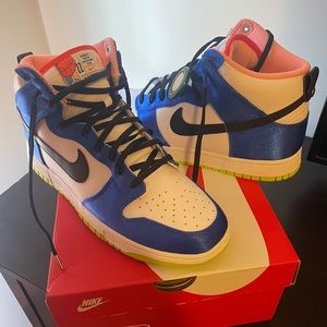 Nike Dunk satin blue and white.